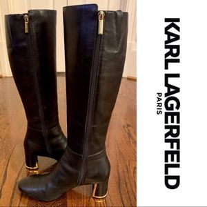 Karl Lagerfeld Paris Tall Black Boots 7.5 - EUC
